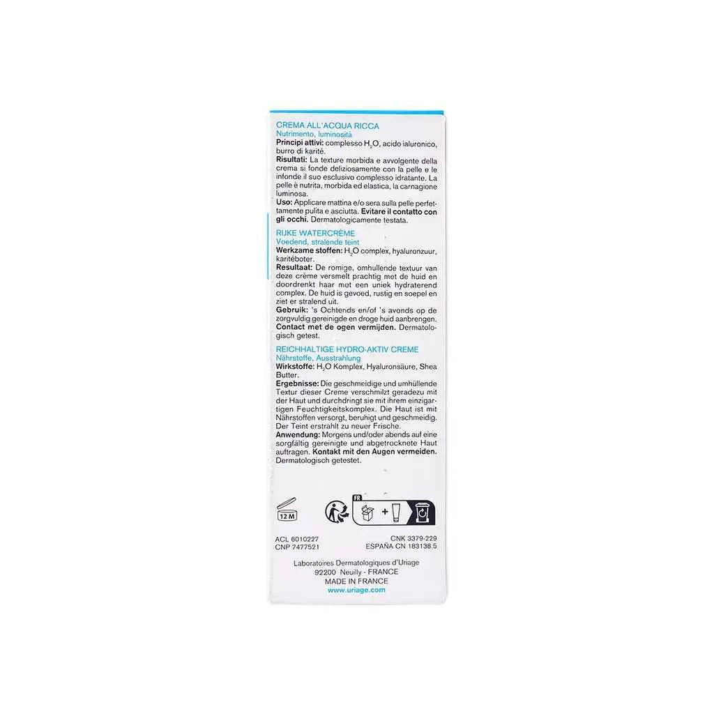 Uriage Eau Thermale Rich Water Cream 40Ml